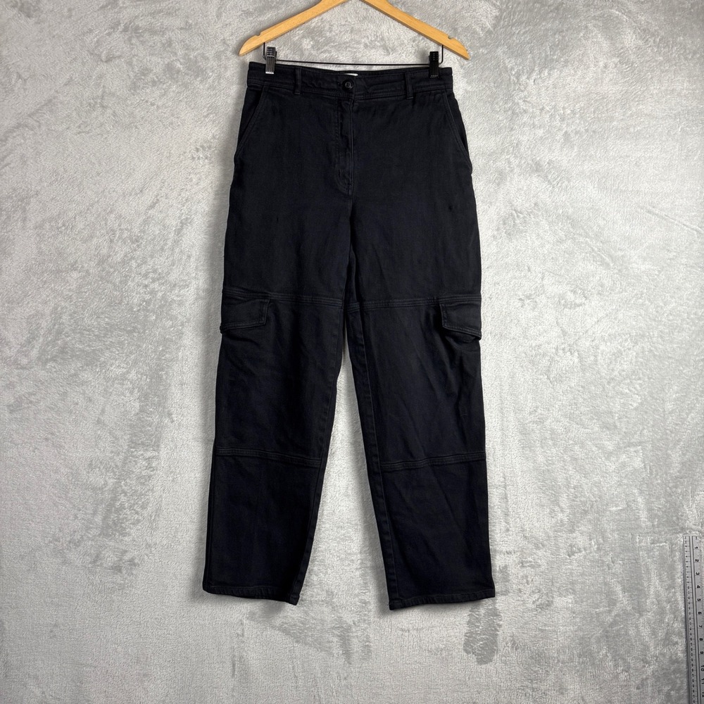 Wilfred Free Cargo Pants 8 Black High Rise Utility Straight Leg Y2K Retro